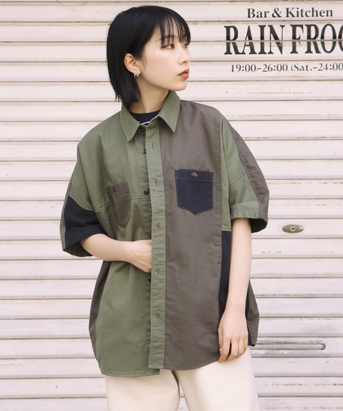 FDMTL（ファンダメンタル）の「FDMTL/ファンダメンタル PATCHWORK S/S SHIRT RINSE パッチワークシャツ（シャツ/ブラウス・メンズ・カーキ・2/4/3）」の18枚目の写真