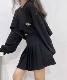 【2点セット】イレギュラーヘムショートトップス＆キャミソールセット