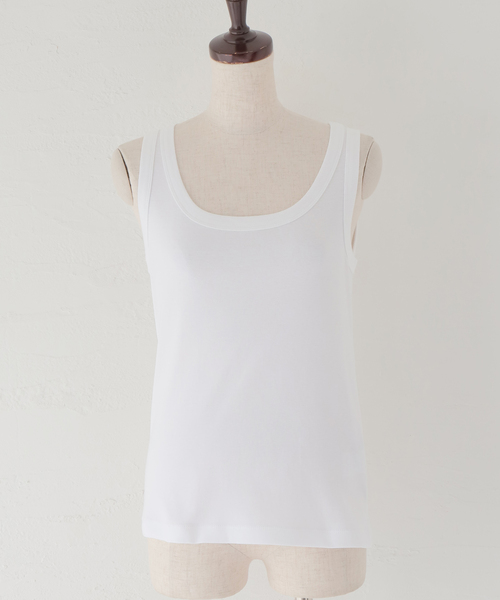 plage（プラージュ）の「organic cotton フライスタンクトップ（タンクトップ・レディース・ホワイト/キャメル・FREE）」の3枚目の写真