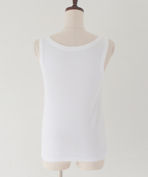 plage（プラージュ）の「organic cotton フライスタンクトップ（タンクトップ・レディース・ホワイト/キャメル・FREE）」の6枚目の写真