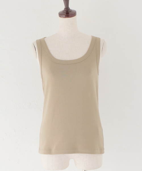 plage（プラージュ）の「organic cotton フライスタンクトップ（タンクトップ・レディース・ホワイト/キャメル・FREE）」の7枚目の写真