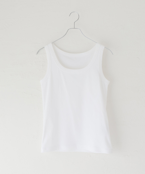 plage（プラージュ）の「organic cotton フライスタンクトップ（タンクトップ・レディース・ホワイト/キャメル・FREE）」の10枚目の写真