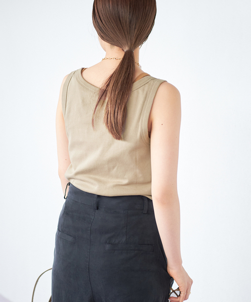 plage（プラージュ）の「organic cotton フライスタンクトップ（タンクトップ・レディース・ホワイト/キャメル・FREE）」の17枚目の写真