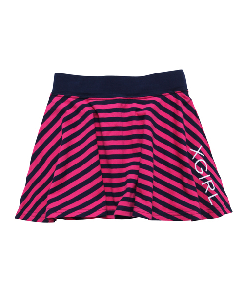 X-girl Stages（エックスガールステージス）の「STRIPED FLARED SKIRT LOGO(12M～3T)（スカート・キッズ・ブラック/ピンク/ネイビー・3T/2T/12M）」の3枚目の写真