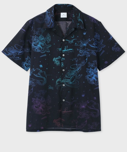 PS Paul Smith（ピーエスポールスミス）の「"Sea Tales" オープンカラーシャツ / 132318 695U（シャツ/ブラウス・メンズ・ネイビー/ホワイト・SMALL/MEDIUM/LARGE/X-LARGE/XX-LARGE）」の2枚目の写真