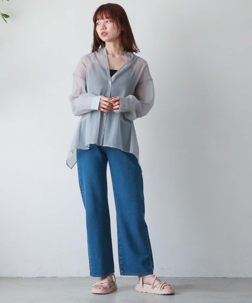 archives(アルシーヴ)の「バックタックシアーシャツ(シャツ/ブラウス・レディース・ブラック/アイボリー/シルバーグレー/オレンジ/モカ・MEDIUM)」の18枚目の写真