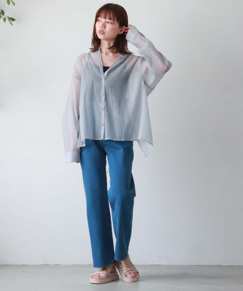 archives(アルシーヴ)の「バックタックシアーシャツ(シャツ/ブラウス・レディース・ブラック/アイボリー/シルバーグレー/オレンジ/モカ・MEDIUM)」の19枚目の写真