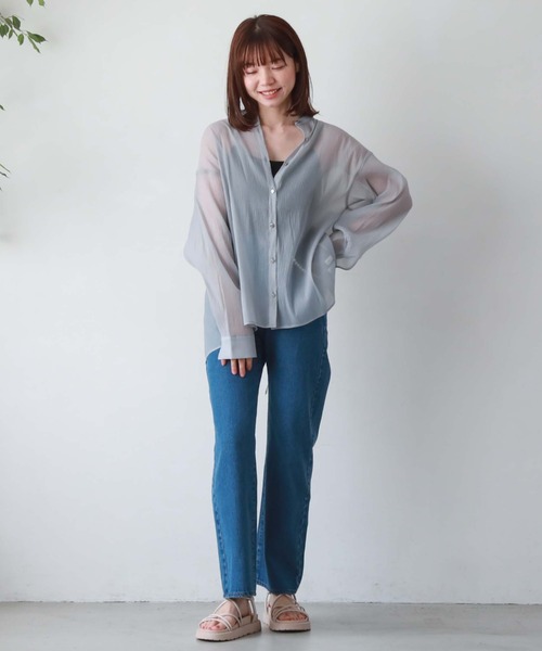 archives(アルシーヴ)の「バックタックシアーシャツ(シャツ/ブラウス・レディース・ブラック/アイボリー/シルバーグレー/オレンジ/モカ・MEDIUM)」の22枚目の写真