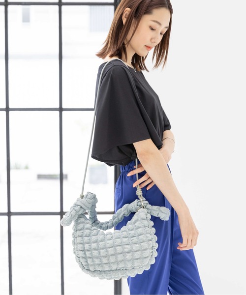 GLOBAL WORK(グローバルワーク)の「ワッフル3WAYダブルショルダー/192413(ショルダーバッグ・レディース・アイボリー/ブルー/ブラック・FREE)」の1枚目の写真