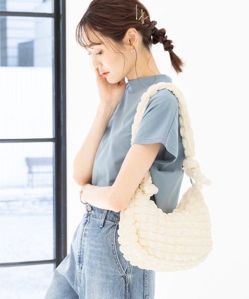 専用　ワンダフルワールド　綿クローシェパッチワークニットストール・バッグ 全4色【THE H.W.DOG&CO./ドッグアンドコー】2024SS「Cotton Roll