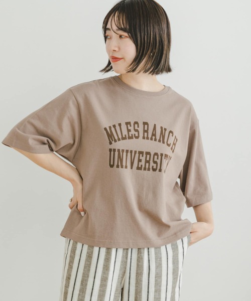 ITEMS URBANRESEARCH(アイテムズ アーバンリサーチ)の「カレッジロゴハンソデTシャツ(Tシャツ/カットソー・レディース・オフホワイト/スミクロ/モカ・FREE)」の14枚目の写真
