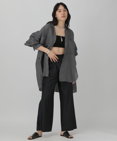 Chaos(カオス)の「Chaos(カオス)/モルガンカディーシャツ(シャツ/ブラウス・レディース・ホワイト/ブラウン系その他/チャコールグレー・FREE)」の7枚目の写真