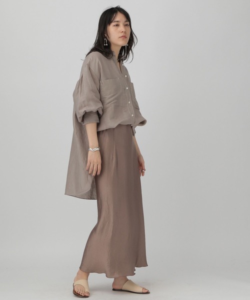 Chaos(カオス)の「Chaos(カオス)/モルガンカディーシャツ(シャツ/ブラウス・レディース・ホワイト/ブラウン系その他/チャコールグレー・FREE)」の15枚目の写真