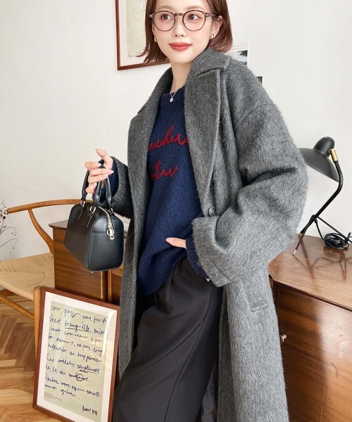 ✨カシミヤ♡シャドーホース✨バーバリーズ　ダブルチェスターコート　ロング Burberry バーバリー ロング コート ファー付