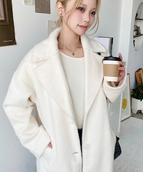 セール】ロングチェスターシャギーコート（チェスターコート