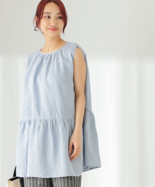 fog linen work(フォグリネンワーク)の「fog linen work / 別注 DAIAN TOP(シャツ/ブラウス・レディース・インディゴブルー/ベージュ・ONE SIZE)」の9枚目の写真