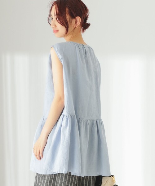 fog linen work(フォグリネンワーク)の「fog linen work / 別注 DAIAN TOP(シャツ/ブラウス・レディース・インディゴブルー/ベージュ・ONE SIZE)」の10枚目の写真