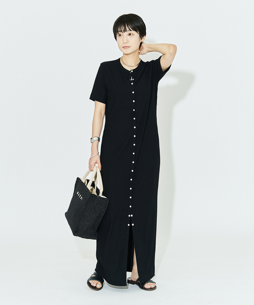 HARDY NOIR（アルディーノアール）の「リブパールドットマキシワンピース（ワンピース・レディース・ブラック・FREE）」の3枚目の写真