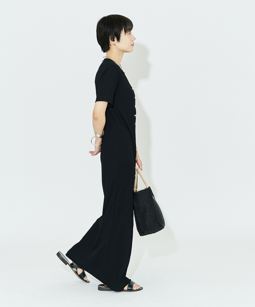 HARDY NOIR（アルディーノアール）の「リブパールドットマキシワンピース（ワンピース・レディース・ブラック・FREE）」の4枚目の写真