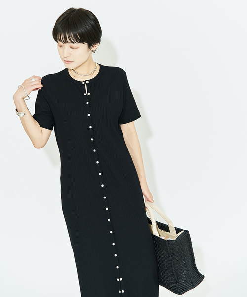 HARDY NOIR（アルディーノアール）の「リブパールドットマキシワンピース（ワンピース・レディース・ブラック・FREE）」の6枚目の写真