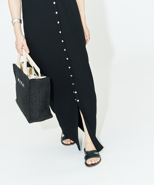 HARDY NOIR（アルディーノアール）の「リブパールドットマキシワンピース（ワンピース・レディース・ブラック・FREE）」の8枚目の写真