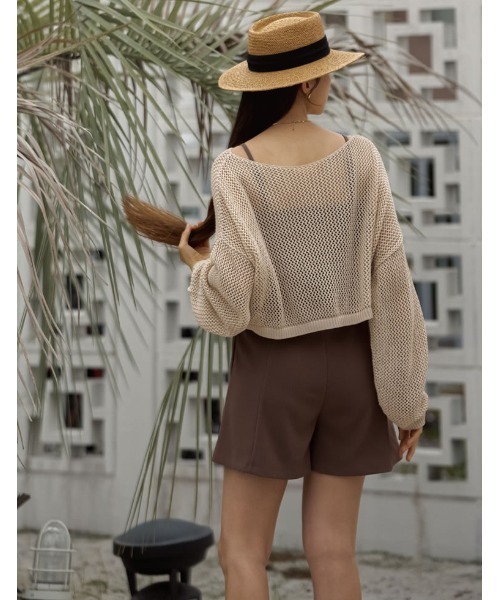 Re:EDIT（リエディ）の「[DAILY SWIM][UVカット][撥水][水陸両用]リブショートスイムパンツ（水着・レディース・ブラック/モカ・MEDIUM/LARGE/SMALL）」の10枚目の写真