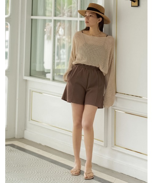 Re:EDIT（リエディ）の「[DAILY SWIM][UVカット][撥水][水陸両用]リブショートスイムパンツ（水着・レディース・ブラック/モカ・MEDIUM/LARGE/SMALL）」の13枚目の写真