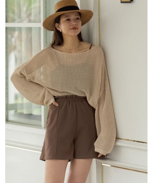 Re:EDIT（リエディ）の「[DAILY SWIM][UVカット][撥水][水陸両用]リブショートスイムパンツ（水着・レディース・ブラック/モカ・MEDIUM/LARGE/SMALL）」の6枚目の写真