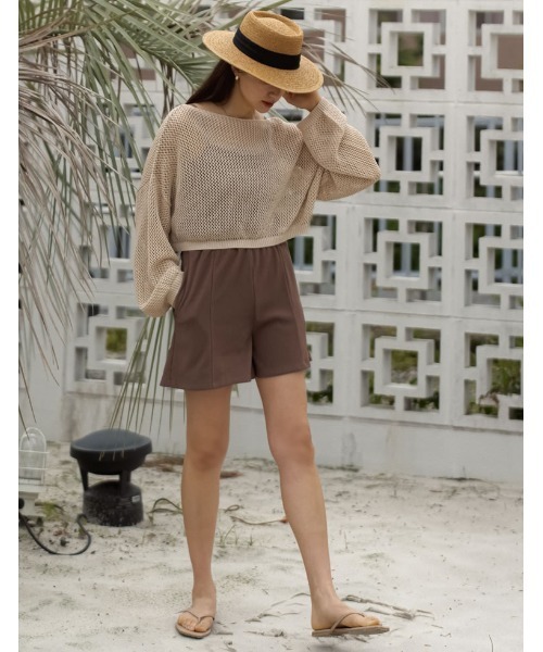 Re:EDIT（リエディ）の「[DAILY SWIM][UVカット][撥水][水陸両用]リブショートスイムパンツ（水着・レディース・ブラック/モカ・MEDIUM/LARGE/SMALL）」の17枚目の写真