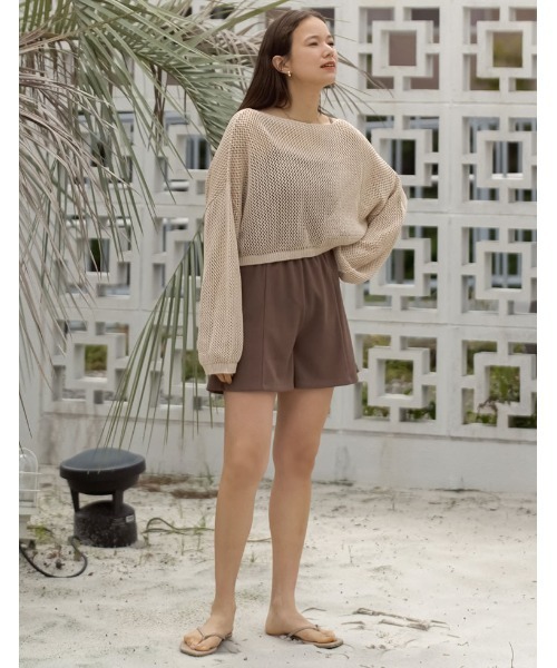 Re:EDIT（リエディ）の「[DAILY SWIM][UVカット][撥水][水陸両用]リブショートスイムパンツ（水着・レディース・ブラック/モカ・MEDIUM/LARGE/SMALL）」の22枚目の写真