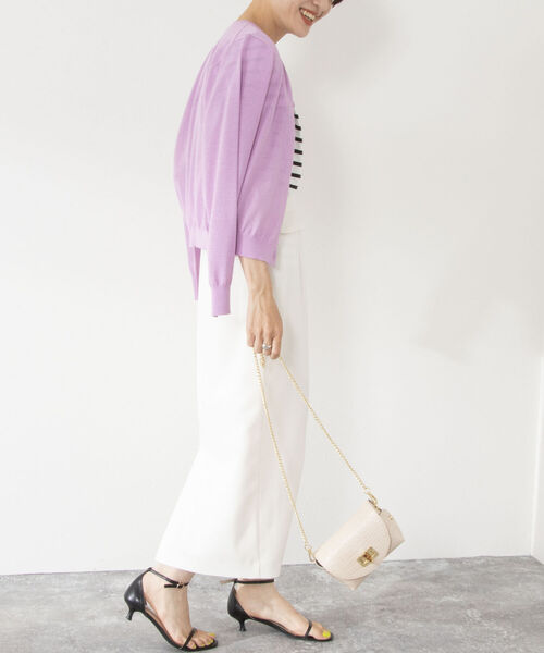 NOLLEY’S(ノーリーズ)の「《手洗い可能》クルーネックカーディガン(カーディガン/ボレロ・レディース・オフホワイト/ブラック/ピンク/ミント・38)」の22枚目の写真