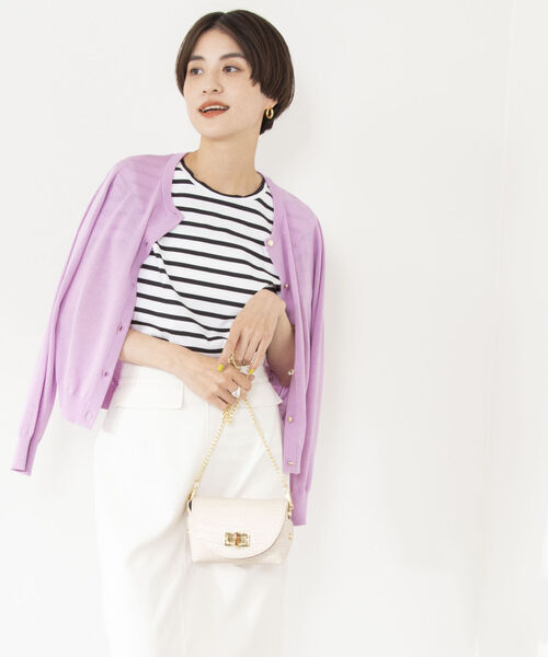 NOLLEY’S(ノーリーズ)の「《手洗い可能》クルーネックカーディガン(カーディガン/ボレロ・レディース・オフホワイト/ブラック/ピンク/ミント・38)」の19枚目の写真