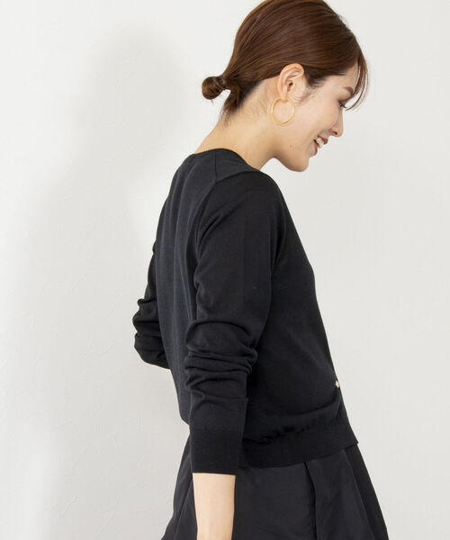 NOLLEY’S(ノーリーズ)の「《手洗い可能》クルーネックカーディガン(カーディガン/ボレロ・レディース・オフホワイト/ブラック/ピンク/ミント・38)」の15枚目の写真