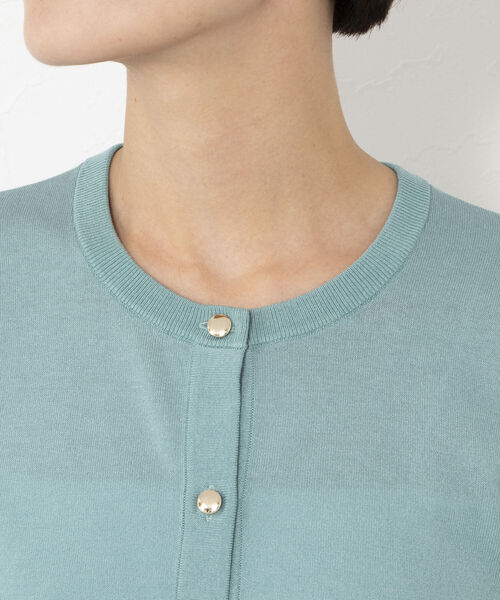 NOLLEY’S(ノーリーズ)の「《手洗い可能》クルーネックカーディガン(カーディガン/ボレロ・レディース・オフホワイト/ブラック/ピンク/ミント・38)」の8枚目の写真