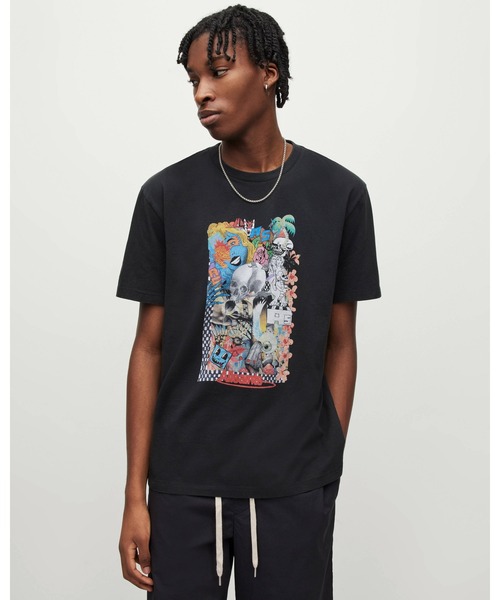 ALLSAINTS(オールセインツ)の「WILDERNESS PRINTED CREW NECK T-SHIRT | WILDERNESS プリント クルーネック T シャツ(Tシャツ/カットソー・メンズ・ブラック・S/M/L/XS)」の1枚目の写真
