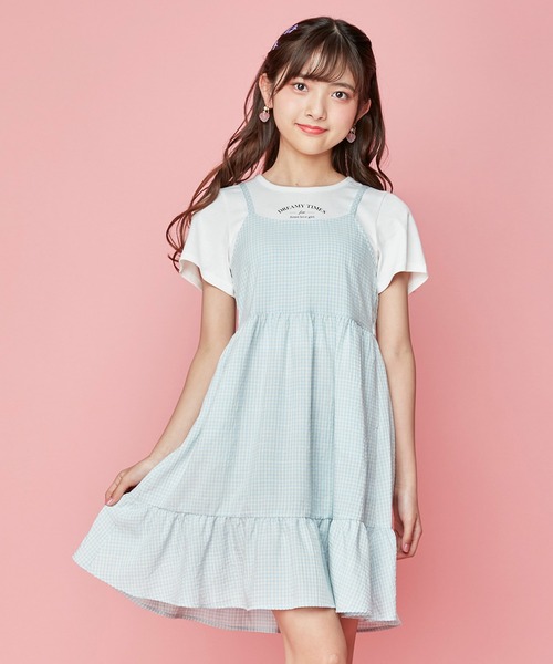 JENNI love（ジェニィラブ）の「ドッキングチェックキャミワンピ