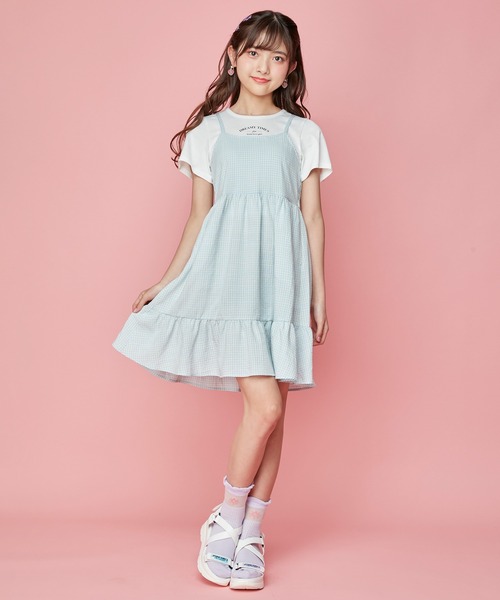 JENNI love（ジェニィラブ）の「ドッキングチェックキャミワンピ