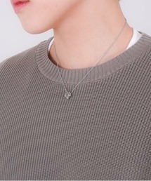 LION HEART（ライオンハート）の「【LION HEART】ライオンハート  WEB限定 ウェーブダブルリングネックレス/サージカルステンレス（シルバー・ブラック・ブルー）（ネックレス）」