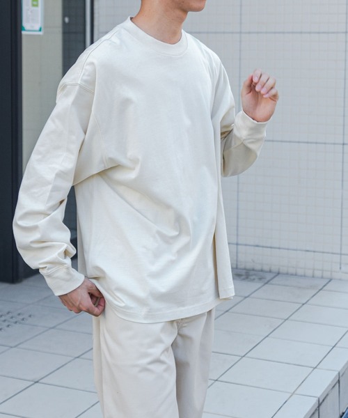 FORK&SPOON(フォークアンドスプーン)の「FORK&SPOON ハイツイストジャージーロングスリーブTシャツ(Tシャツ/カットソー・メンズ・アイボリー/チャコールグレー・4/5)」の4枚目の写真