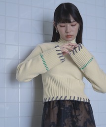 miette | 配色ステッチハイネックニット(ニット/セーター)