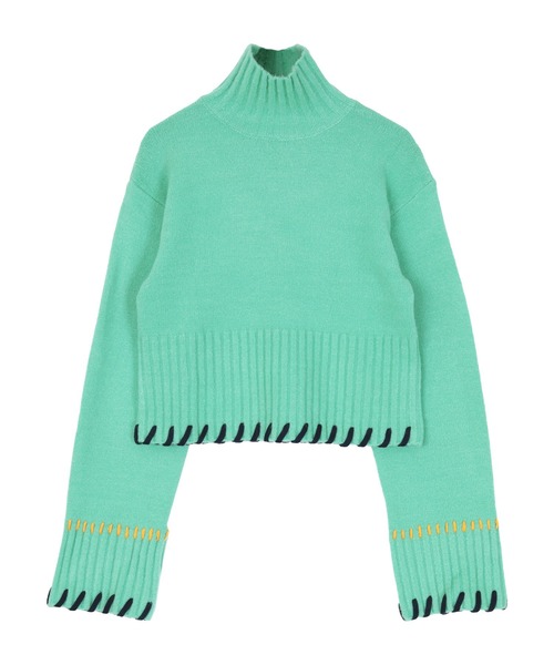 miette（ミエット）の「配色ステッチハイネックニット（ニット/セーター・レディース・ブラック/アイボリー/ネイビー/グリーン・FREE）」の12枚目の写真