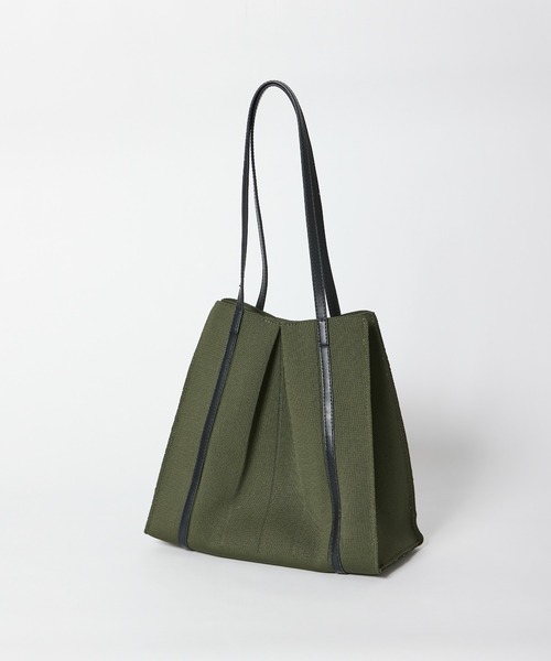 INED CLARO（イネドクラロ）の「ニットトートバック（トートバッグ・レディース・マスタード/カーキ/アイボリー・フリー）」の3枚目の写真