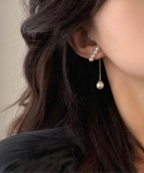 LA VORAGINE(ラ ヴォラジネ)の「金属アレルギー対応エコパールピアス(両耳用)(ピアス(両耳用)・レディース・ゴールド・FREE)」の1枚目の写真