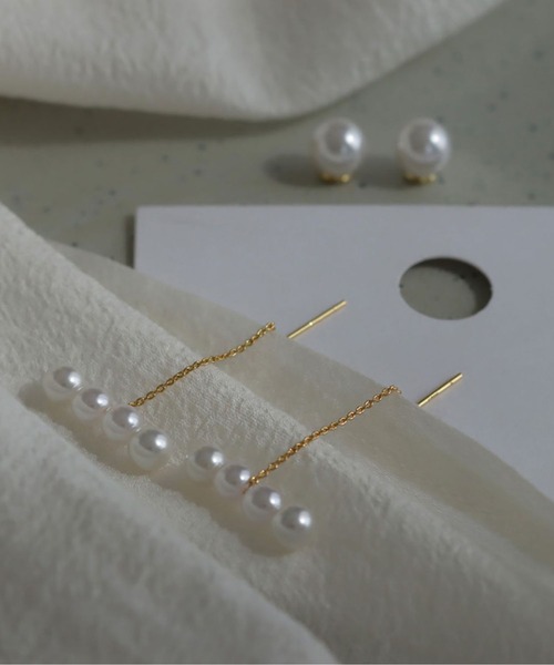 LA VORAGINE(ラ ヴォラジネ)の「金属アレルギー対応エコパールピアス(両耳用)(ピアス(両耳用)・レディース・ゴールド・FREE)」の6枚目の写真