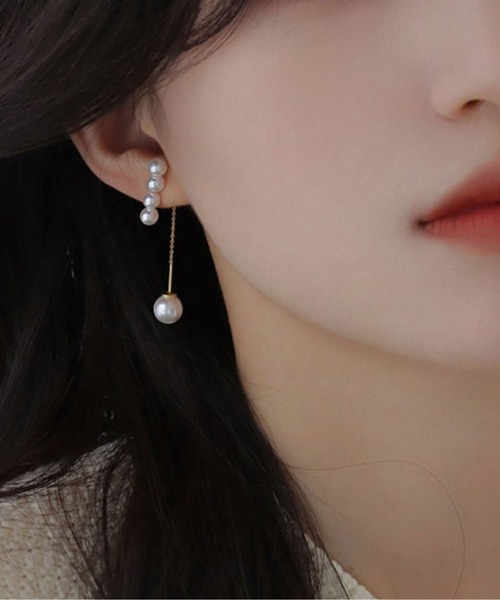 LA VORAGINE(ラ ヴォラジネ)の「金属アレルギー対応エコパールピアス(両耳用)(ピアス(両耳用)・レディース・ゴールド・FREE)」の2枚目の写真
