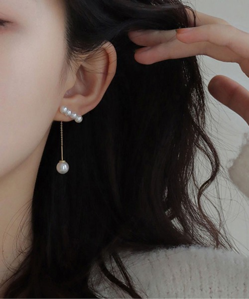 LA VORAGINE(ラ ヴォラジネ)の「金属アレルギー対応エコパールピアス(両耳用)(ピアス(両耳用)・レディース・ゴールド・FREE)」の4枚目の写真