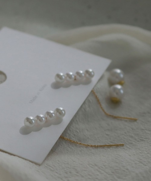 LA VORAGINE(ラ ヴォラジネ)の「金属アレルギー対応エコパールピアス(両耳用)(ピアス(両耳用)・レディース・ゴールド・FREE)」の5枚目の写真