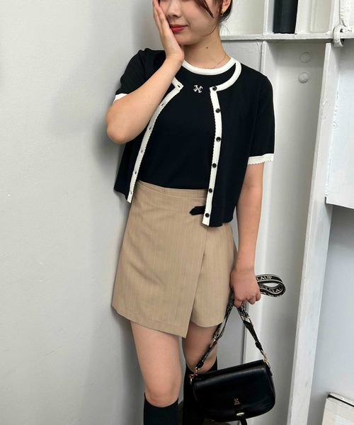 one after another NICE CLAUP（ワンアフターアナザーナイスクラップ）の「サイドベルトミニスカパン（その他パンツ・レディース・ベージュ/チェック/ブラック/ダークブラウン・FREE）」の7枚目の写真