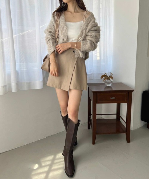 one after another NICE CLAUP（ワンアフターアナザーナイスクラップ）の「サイドベルトミニスカパン（その他パンツ・レディース・ベージュ/チェック/ブラック/ダークブラウン・FREE）」の18枚目の写真