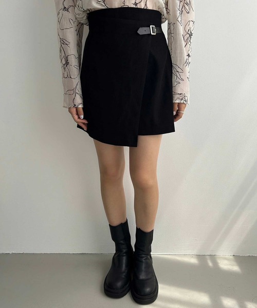 one after another NICE CLAUP（ワンアフターアナザーナイスクラップ）の「サイドベルトミニスカパン（その他パンツ・レディース・ベージュ/チェック/ブラック/ダークブラウン・FREE）」の11枚目の写真